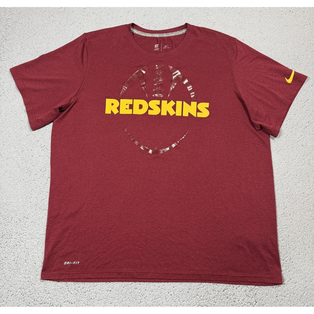 Washington Redskins Shirt Mens XL Red NFL Football Nike Dri Fit Tee On Field